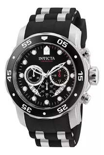 Reloj Caballero Invicta Acero Negro Hombres Color del bisel Plateado