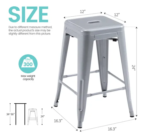 Taburete Vogue Furniture Direct De 24 Pulgadas, Taburete De.