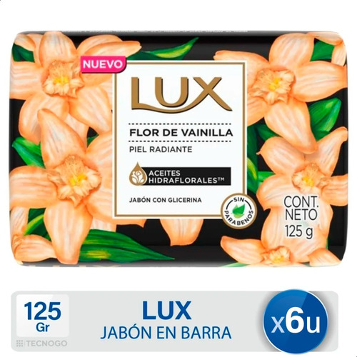 Jabon Con Glicerina Lux Flor De Vainilla X6 - Mejor Precio