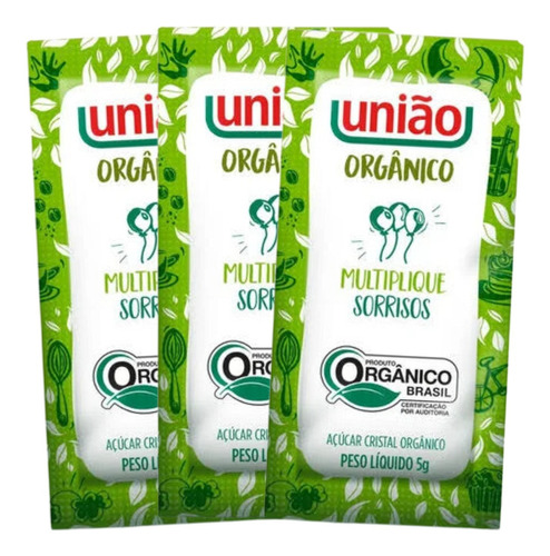 Açúcar Orgânico União Cristal Sache Individual - 80 Und