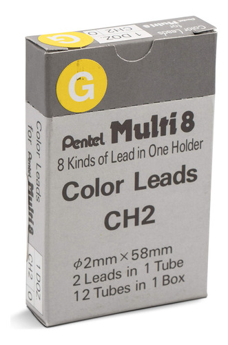 Recambio Para Lápices 8 Colores 24 Piezas Plomo Amarillo
