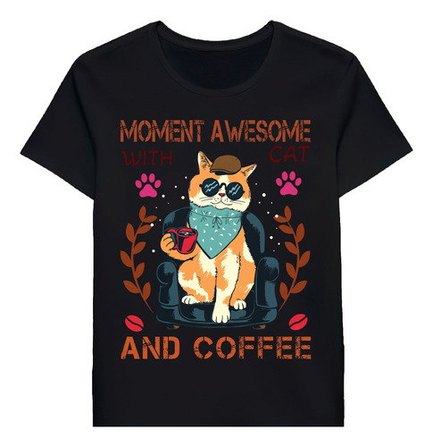 Remera Moment Awesome With Cat And Coffee Cats Quot 87023490