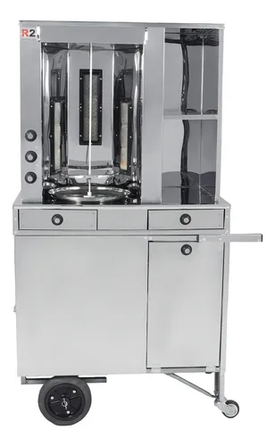 comprar Carrinho Churrasco Grego 1 Torre Manual 3 Queimador Inox R2 0