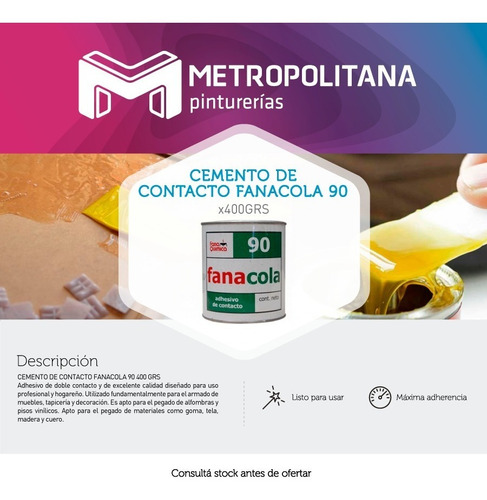 Cemento De Contacto Fanacola 90 | 400g - 1/2lts