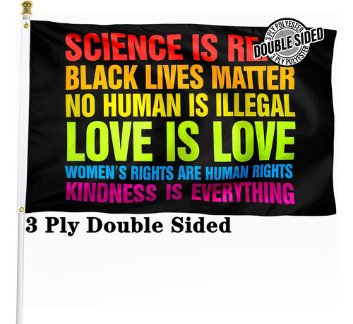 Bandera Premium De Doble Cara Science Is Real Black Lives Ma