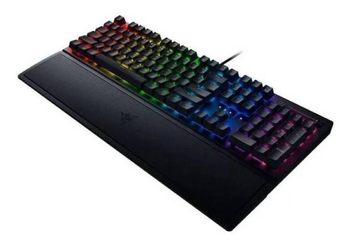Teclado gamer Razer Black Widow BlackWidow V3 QWERTY Green inglés US color negro con luz RGB