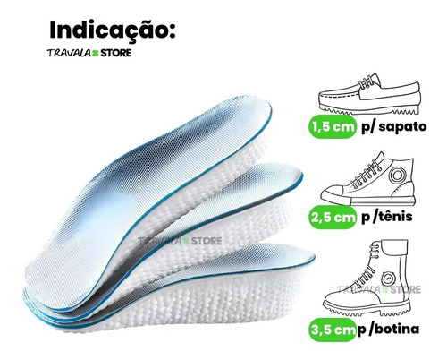 Imagem 2 de 10 de ½ Palmilha Para Elevação De Altura Como Ficar Mais Alto 1par
