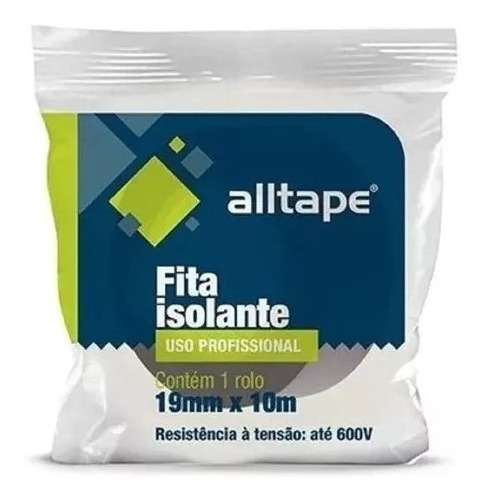 5 Rolos Fita Isolante 19mm 10m Alltape Preta Eletrica