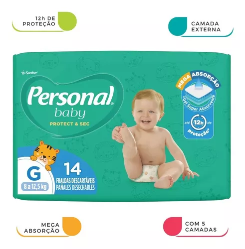 Fraldas Personal Baby Protect & Sec G