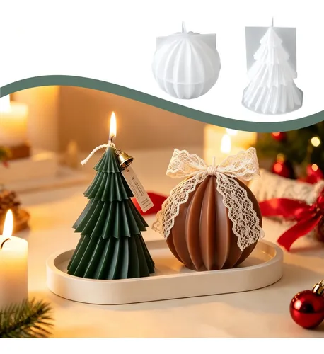 Kit 2 Moldes de Silicone para Velas — Árvore de Natal