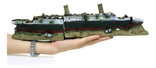 . Lazhu Fish Tank Paisajismo Barco Pirata Titanic