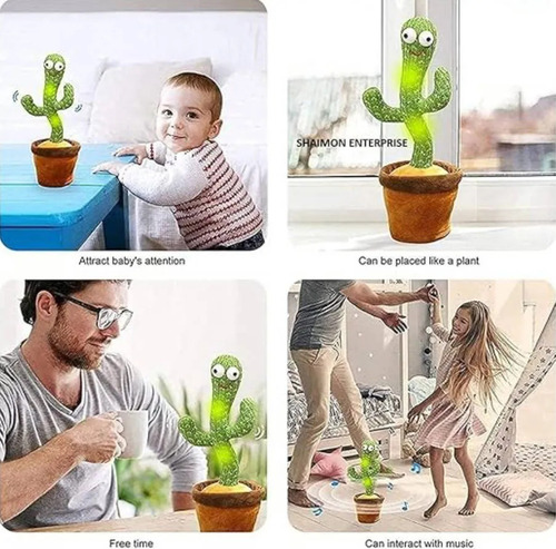Cactus Peluche Bailarin Canta Graba Educativo De 32cm
