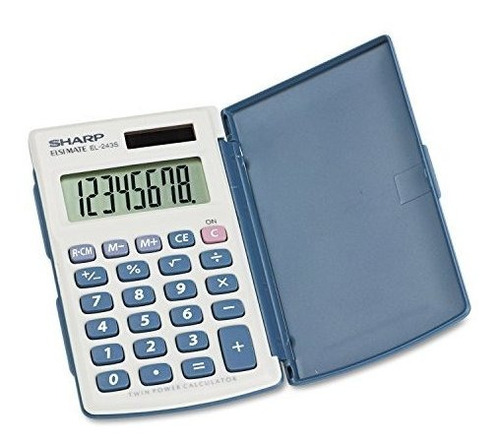 Sharp - Calculadora De Bolsillo Solar El-243sb - Lcd De 8 Dí