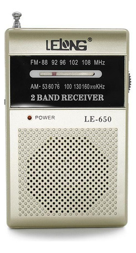 Rádio Portátil Lelong Le-650 Am/fm Champagne