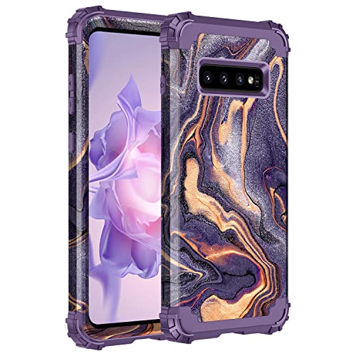 Funda Para Galaxy S10 Dark Morado 3 Capas Marble-02