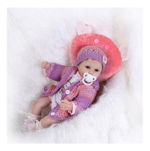 Baby Reborn Muñeca Bebe Silicona De Vinilo Suéter Tejido
