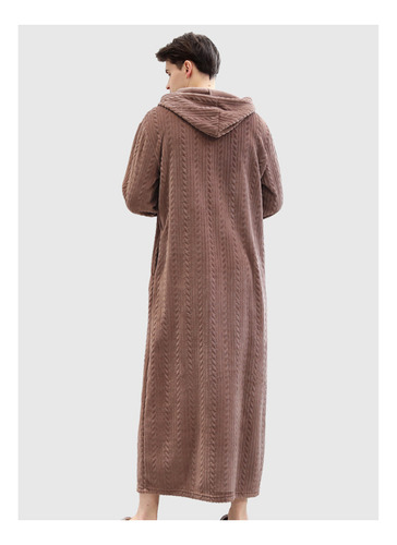 C -albornoz Con Capucha Y Cremallera, Camisón De Franela,