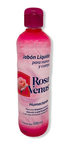 Caja De 12 Pzas Jabon Liquido Rosa Venus 500 Ml