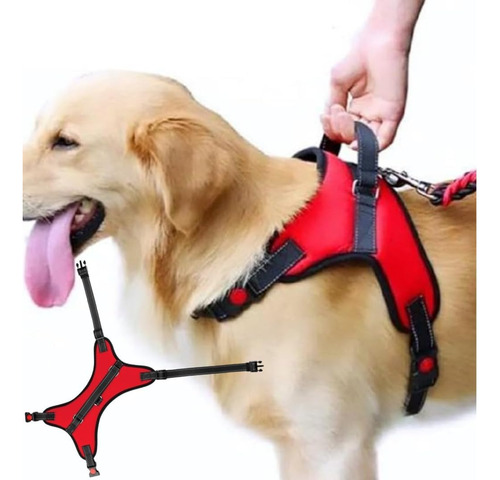Arnés Pechera Arnés Ajustable Correas De Entrenamiento Med Rojo M Liso