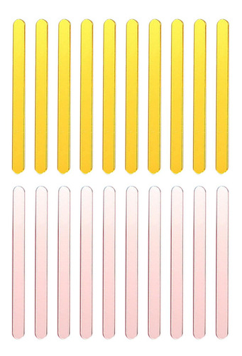 20 Piezas De Palitos De Helado Artesanales Amarillo Y Rosa