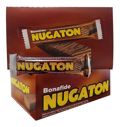 Oblea Nugaton Chocolate Bonafide Caja 27grs X 24un  Srj