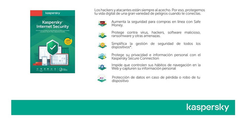 Imagen 3 de 5 de Antivirus Internet Security Kaspersky 5 Dispositivos 1 Año