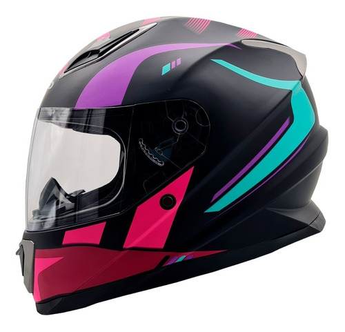 Casco Integral Ghb M62 Bugster Negro Rosa Certificado