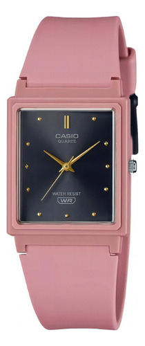 Reloj Casio Mq-38uc-4a Analógico Wr Casio Centro Color De La Malla Rosa Color Del Bisel Rosa Color Del Fondo Negro