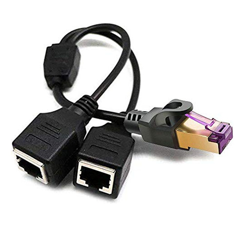 Cable Adaptador Divisor De Red Rj45 Rj45 1 Macho A 2 Pu...