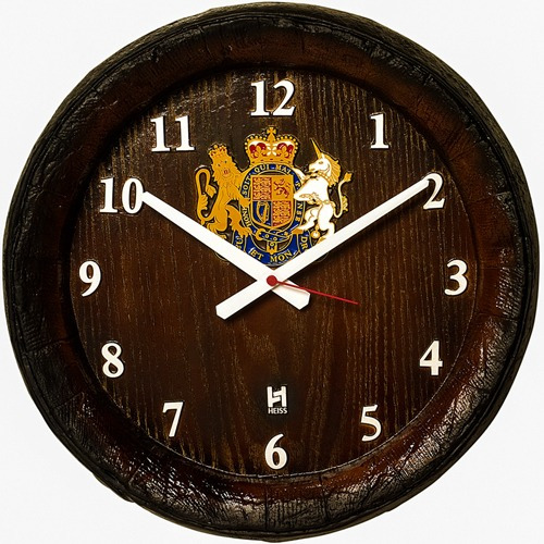 Relógio Barril Decorativo De Parede Horário Números