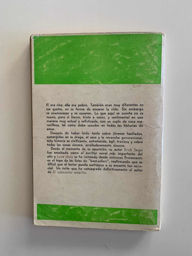 Libro Love Story Historia De Amor Erich Segal Usado C/1 Mapa (Usado)