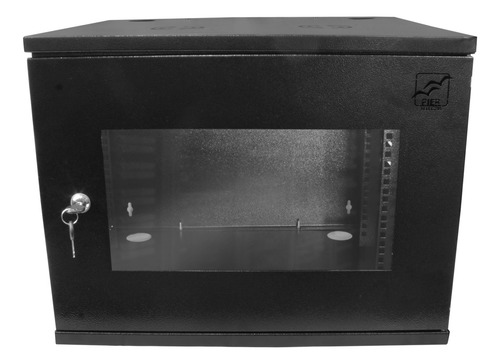 Mini Rack 8u X 470mm Com Visor Acrílico Dvr Cftv Ti 19 Preto