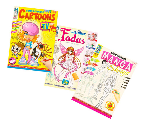 Como Desenhar Cartoons Meninas Poderosas Bichinhos 3 Volumes