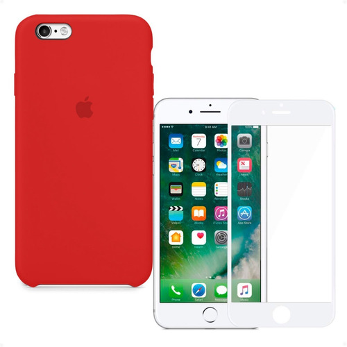 Funda Silicona Para iPhone 6plus 6splus + Vidrio Templado 9d