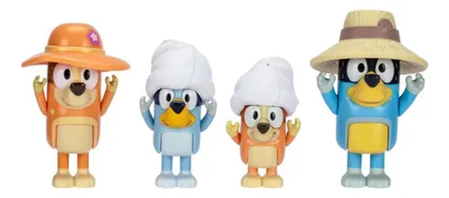Bluey Pack De 4 Figuras Familia Amigos Colegio De Bluey