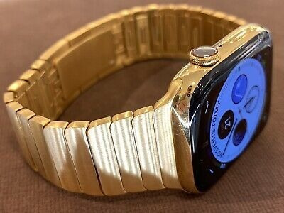 Custom 24k Chapado En Oro De 44mm Apple Watch Serie 6 Dia...