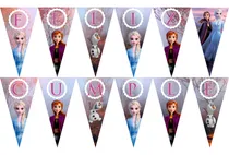 Comprar Frozen  Banderín Decoración Cumpleaños Elsa Anna Olaf