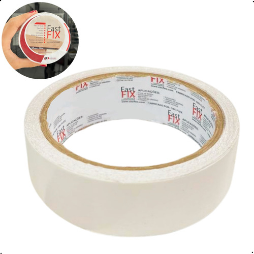 Fita Dupla Face Fast Fix Para Colar Fita Borda 22mmx10m Lisa