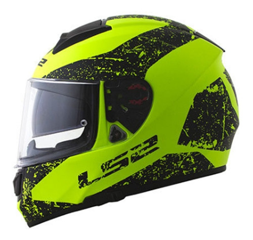 Capacete Ls2 Ff397 Vector Evo Sing Fosco Preto Amarelo