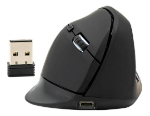 Mouse Vertical Inalámbrico Recargable Philco Pro Color Negro