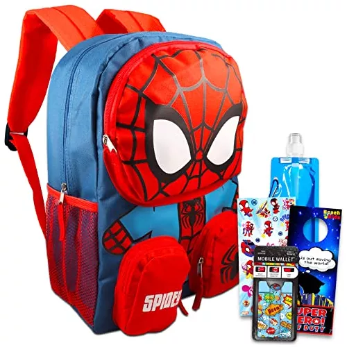 Set De Mochila Spiderman De Marvel Para Niños, Paquete Con 1