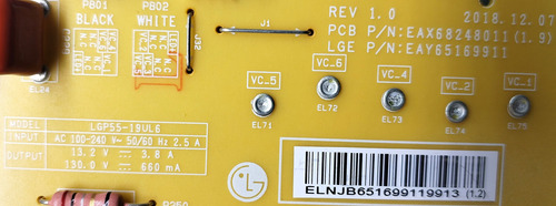 Fuente Lg 55sm8100pua Eax68248011 Eay65169911 Lgp55-19ul6 (Usado)