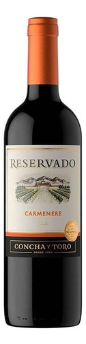 Vino tinto Carménère Concha y Toro Reservado bodega Vinã Conha Y Toro 750 ml en estuche de sin estuche