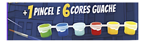 Tela De Pintura Mickey Dac - Kit Com Guache E Pincel