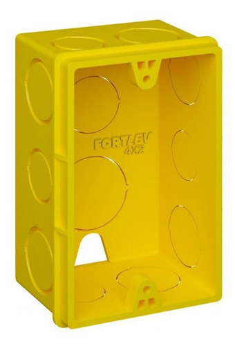 Caixa De Luz Retangular Fortlev Reforçada Cor Amarelo