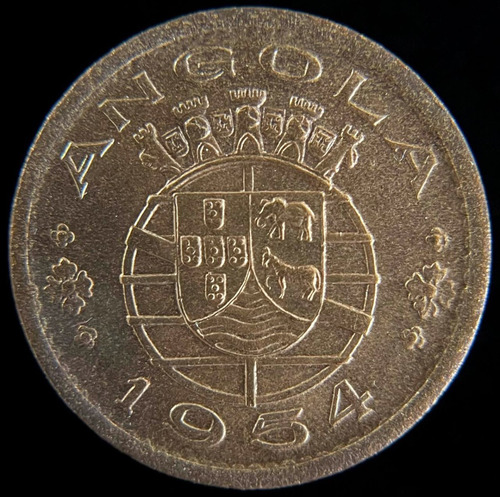 Angola, Colonia Portuguesa, 50 Centavos, 1954. Aunc