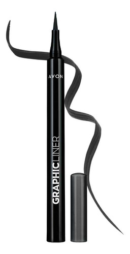 Avon Graphic Liner Delineador Líquido Para Ojos Acabado Mate Color Black