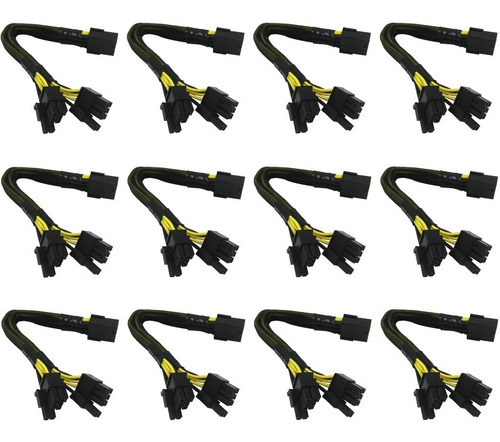 Imagen 2 de 2 de Cable Pcie Splitter Mallado 8 Pines A 2 X 8 (6+2) Reforzado