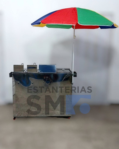 Imagen 1 de 5 de Carro De Perro Caliente Y Hamburguesa 4 Servicios A Gas.
