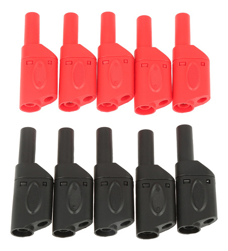 Enchufe Tipo Banana, 10 Unidades, 4 Mm, Rojo Y Negro, Totalm